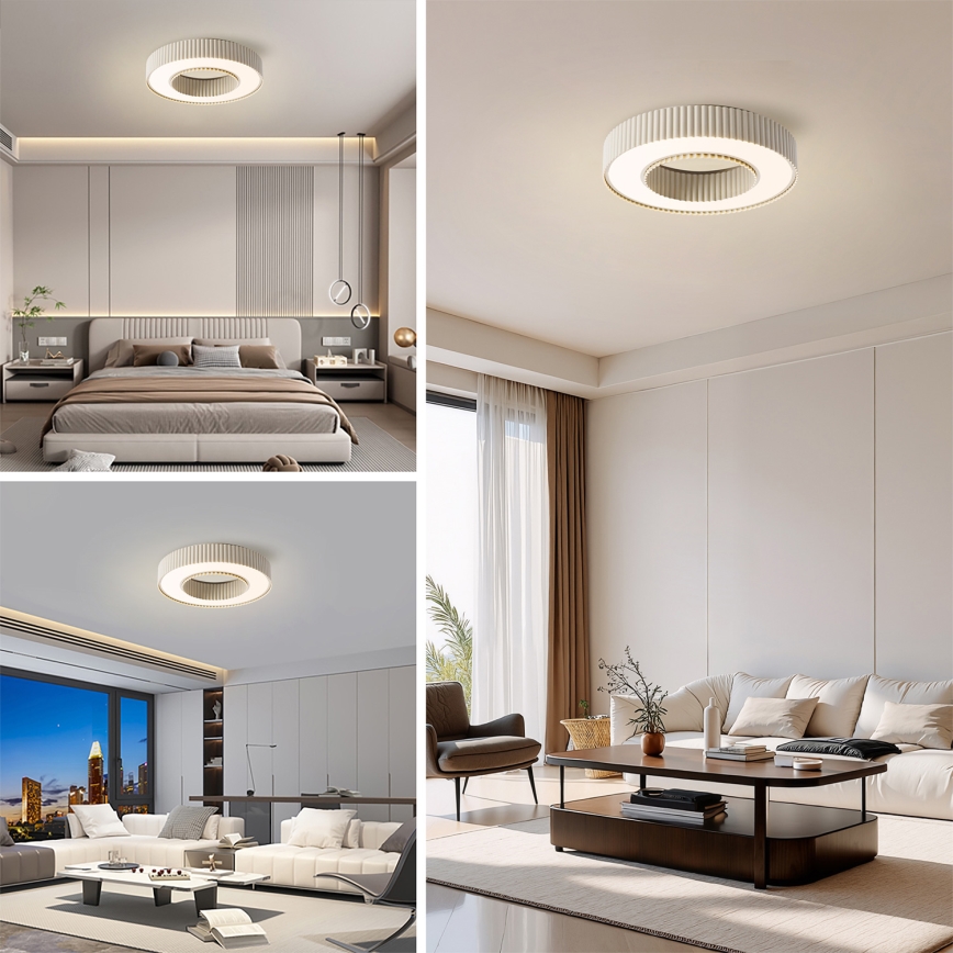 Brilagi - Candeeiro de Tecto LED Dimerizável LUMIX LED/48W/230V 3000-6000K bege, diâmetro 50 cm + comando remoto