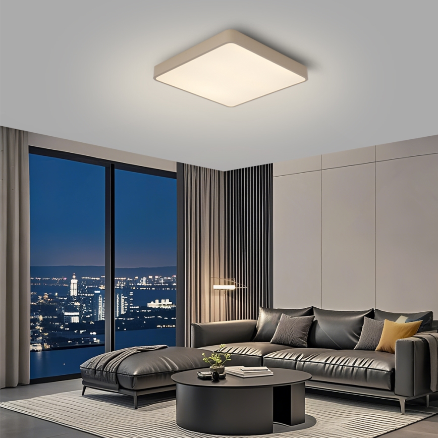 Brilagi - Candeeiro de teto LED regulável POOL LED/48W/230V 3000-6000K 50x50 cm bege + comando à distância