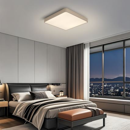 Brilagi - Candeeiro de teto LED regulável POOL LED/48W/230V 3000-6000K 50x50 cm bege + comando à distância