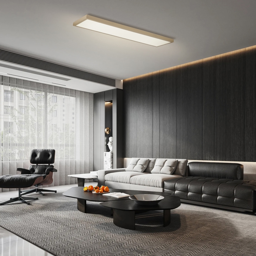 Brilagi - Candeeiro de tecto para casa de banho LED dimerizável FRAME SMART LED/50W/230V 120x30 cm 3000-6000K IP44 bege + controlo remoto