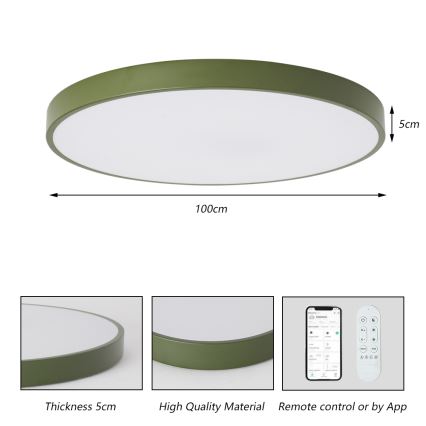 Brilagi - Luminária LED regulável POOL SMART LED/128W/230V Ø 100 cm Wi-Fi Tuya + controlo remoto, verde