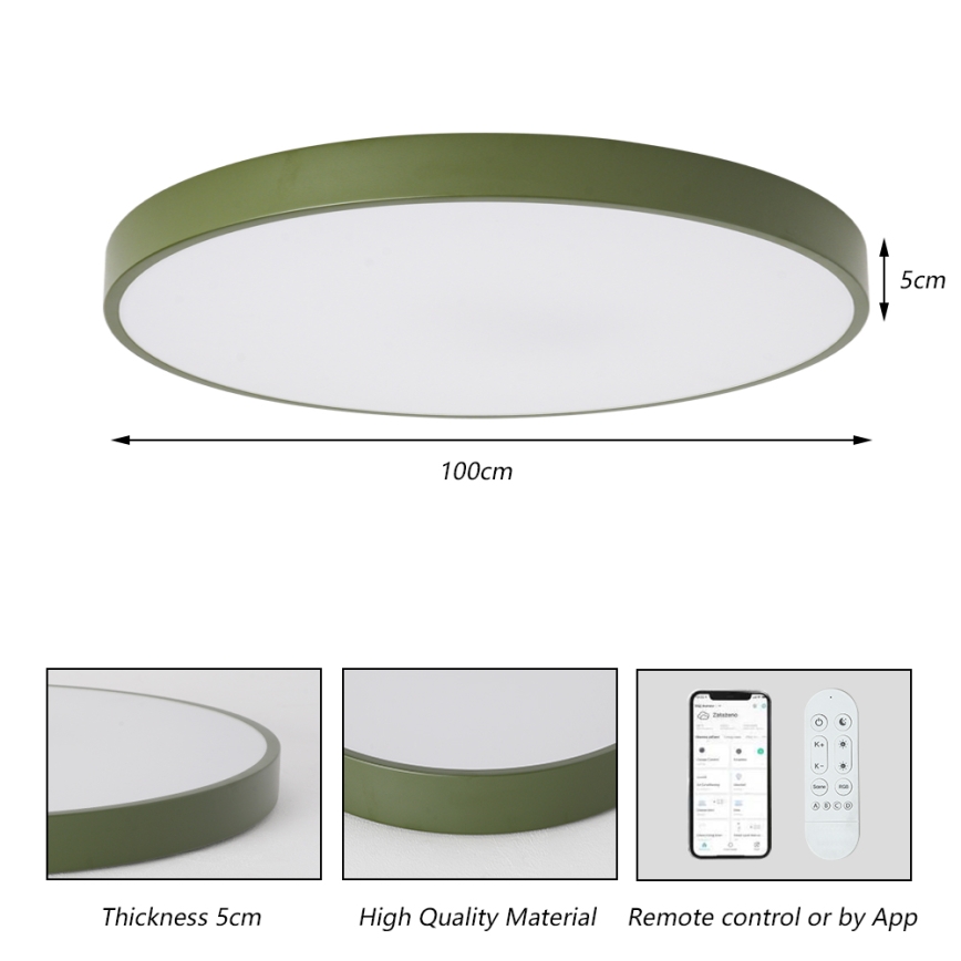 Brilagi - Luminária LED regulável POOL SMART LED/128W/230V Ø 100 cm Wi-Fi Tuya + controlo remoto, verde