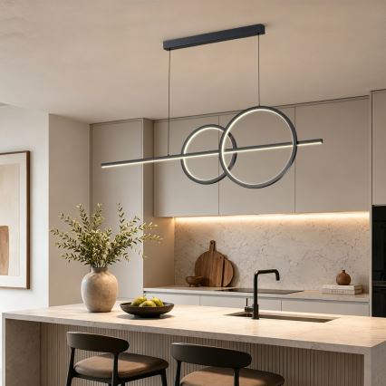 BRILAGI - Lustre LED dimerizável suspenso por cabo SIGNATURE LED/53W/230V 3000-6000K 120 cm preto + controlo remoto