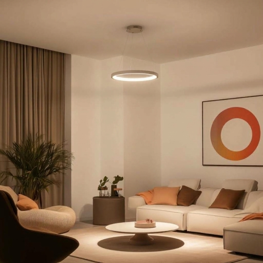 BRILAGI - Lustre LED dimerizável suspenso por cabo FALCON SLIM LED/42W/230V 3000-6500K Ø 50 cm bege + controlo remoto