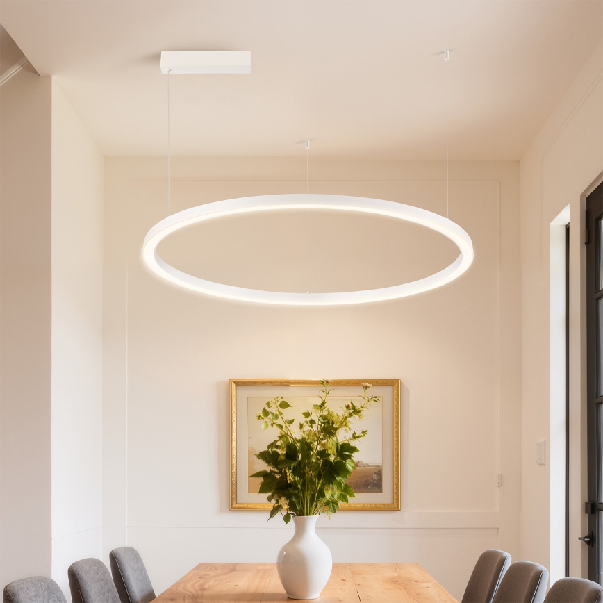Brilagi - Lustre LED regulável suspenso por cabo PORTOFINO LED/60W/230V 3000-6000K Ø 80 cm branco + comando à distância