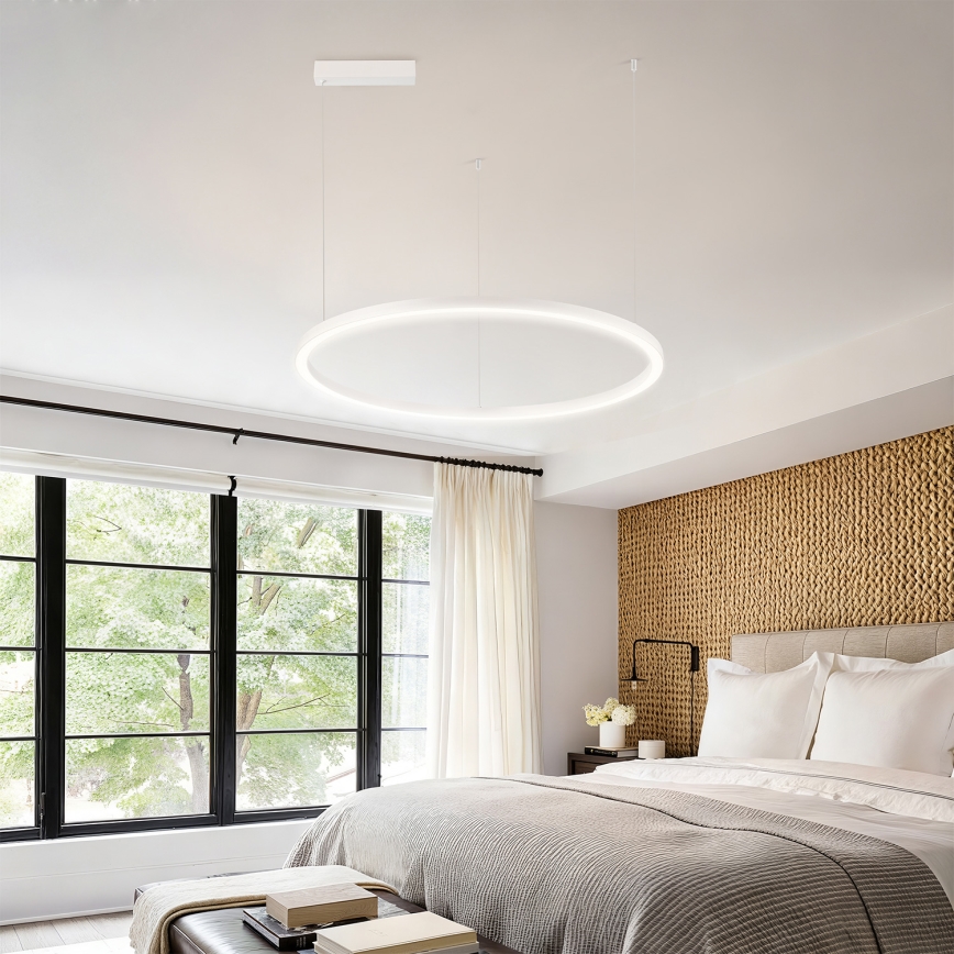 Brilagi - Lustre LED regulável suspenso por cabo PORTOFINO LED/60W/230V 3000-6000K Ø 80 cm branco + comando à distância