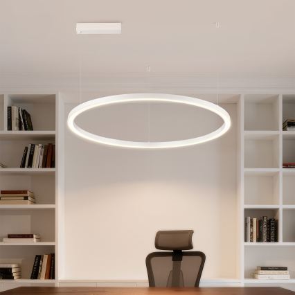 Brilagi - Lustre LED regulável suspenso por cabo PORTOFINO LED/60W/230V 3000-6000K Ø 80 cm branco + comando à distância