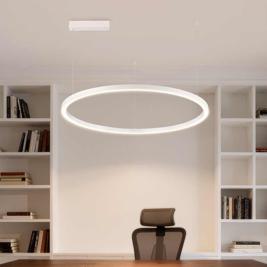 Brilagi - Lustre LED regulável suspenso por cabo PORTOFINO LED/60W/230V 3000-6000K Ø 80 cm branco + comando à distância