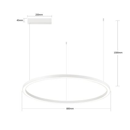 Brilagi - Lustre LED regulável suspenso por cabo PORTOFINO LED/60W/230V 3000-6000K Ø 80 cm branco + comando à distância