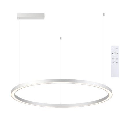 Brilagi - Lustre LED regulável suspenso por cabo PORTOFINO LED/60W/230V 3000-6000K diâmetro 80 cm prateado + controlo remoto