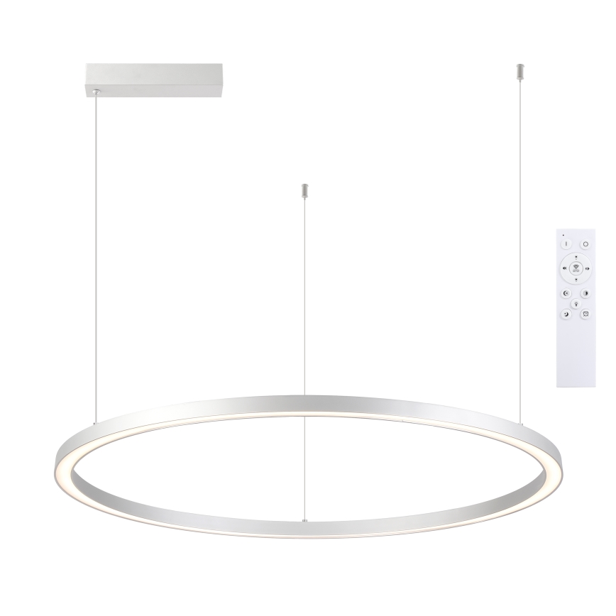 Brilagi - Lustre LED regulável suspenso por cabo PORTOFINO LED/60W/230V 3000-6000K diâmetro 80 cm prateado + controlo remoto