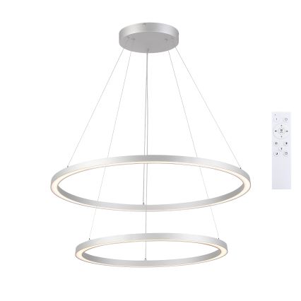 Brilagi - Lustre LED dimerizável suspenso por cabo PORTOFINO LED/98W/230V 3000-6000K Ø 80 cm prateado + controlo remoto