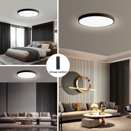 Brilagi - Luminária de teto LED dimerizável POOL SMART LED/128W/230V 3000-6000K Ø 100 cm Wi-Fi Tuya preto + controlo remoto