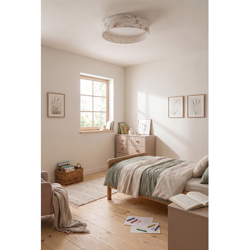 Brilagi - Candeeiro de teto LED dimerizável VELVET SMART VARI LED/24W/230V 3000-6500K diâmetro 45 cm branco/flores + controlo remoto