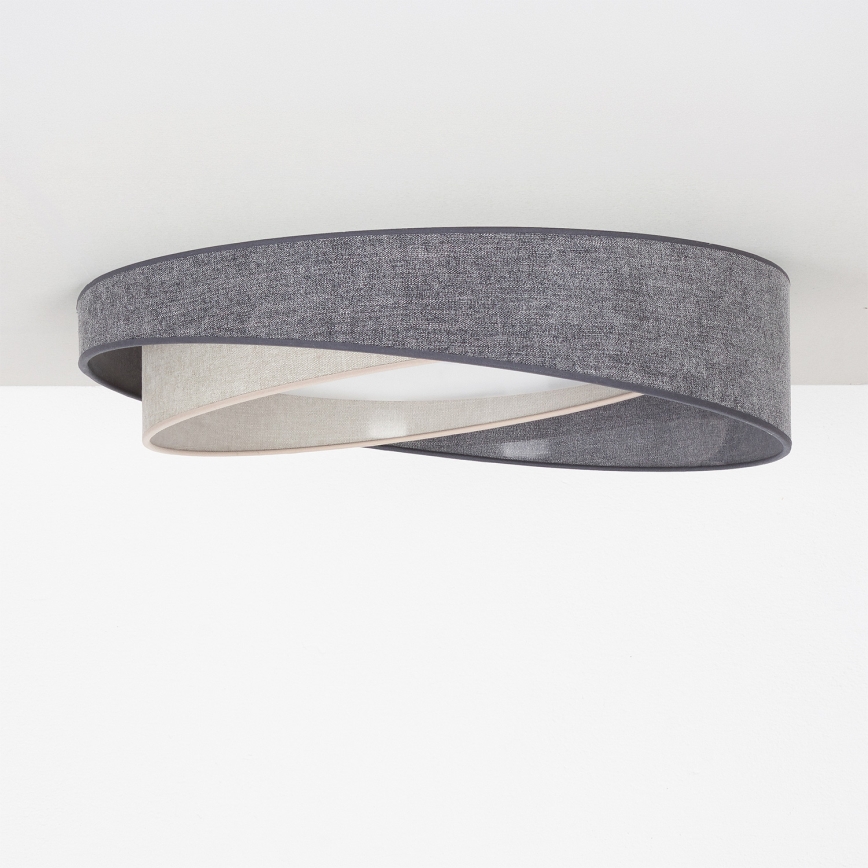 BRILAGI - Candeeiro de tecto LED dimerizável VELVET TWIST LED/36W/230V 3000-6000K diâmetro 65 cm Wi-Fi Tuya Beacon cinzento/creme + controlo remoto