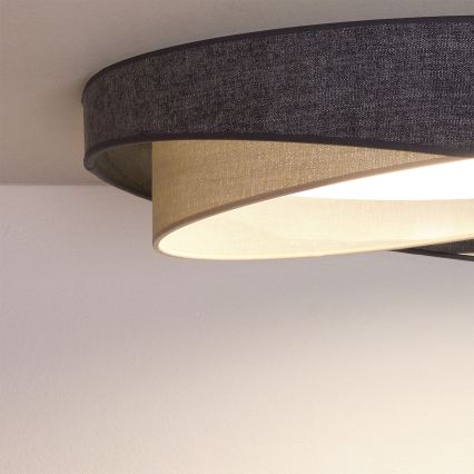 BRILAGI - Candeeiro de tecto LED dimerizável VELVET TWIST LED/36W/230V 3000-6000K diâmetro 65 cm Wi-Fi Tuya Beacon cinzento/creme + controlo remoto