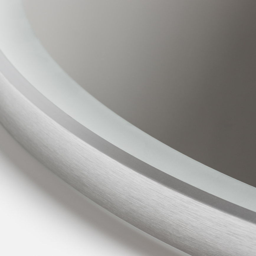 Brilagi - Espelho de casa de banho aquecido com LED dimável e iluminação integrada ALU PRO LED/18W/230V Ø 60 cm 3000/4000/6500K IP44 cromo mate IRC 90