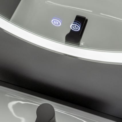 Brilagi - Espelho de casa de banho aquecido com LED dimável e iluminação integrada ALU PRO LED/18W/230V Ø 60 cm 3000/4000/6500K IP44 cromo mate IRC 90