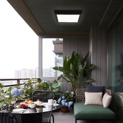 Brilagi - LED Dimmable plafoniera para banheiro FRAME SMART LED/24W/230V 30x30 cm 3000-6000K IP44 preta + controle remoto