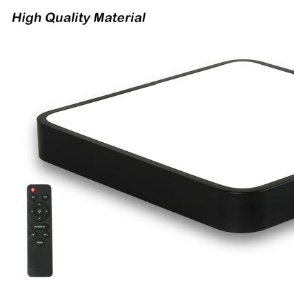 Brilagi - Luminária de teto LED dimmerizável POOL SQUARE LED/48W/230V 3000-6000K 50x50 cm preta + comando à distância