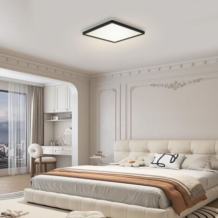 Brilagi - Luminária LED Regulável com sensor de movimento e crepúsculo ULTRA SLIM LED/18W/230V 30x30 cm + controlo remoto