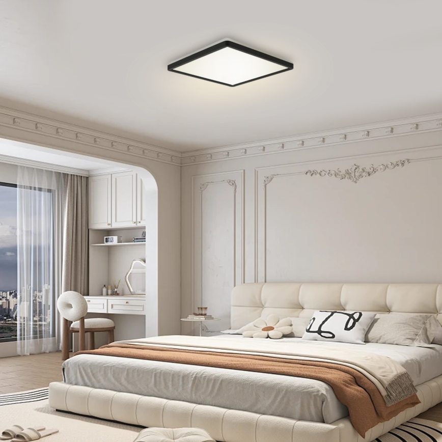 Brilagi - Luminária LED Regulável com sensor de movimento e crepúsculo ULTRA SLIM LED/18W/230V 30x30 cm + controlo remoto