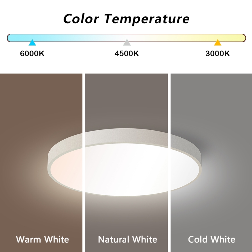 Brilagi - Luminária de teto LED dimmerizável POOL SMART LED/48W/230V 3000-6000K 40 cm + controlo remoto branco
