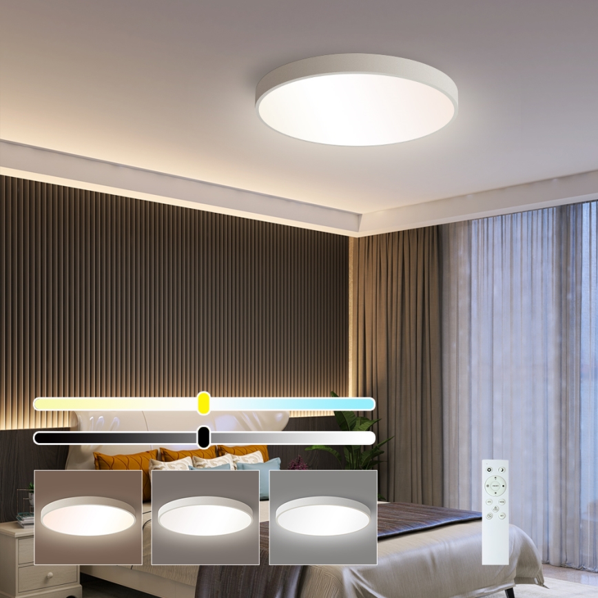 Brilagi - Luminária de teto LED dimmerizável POOL SMART LED/48W/230V 40 cm 3000-6000K Wi-Fi Tuya + controlo remoto branco