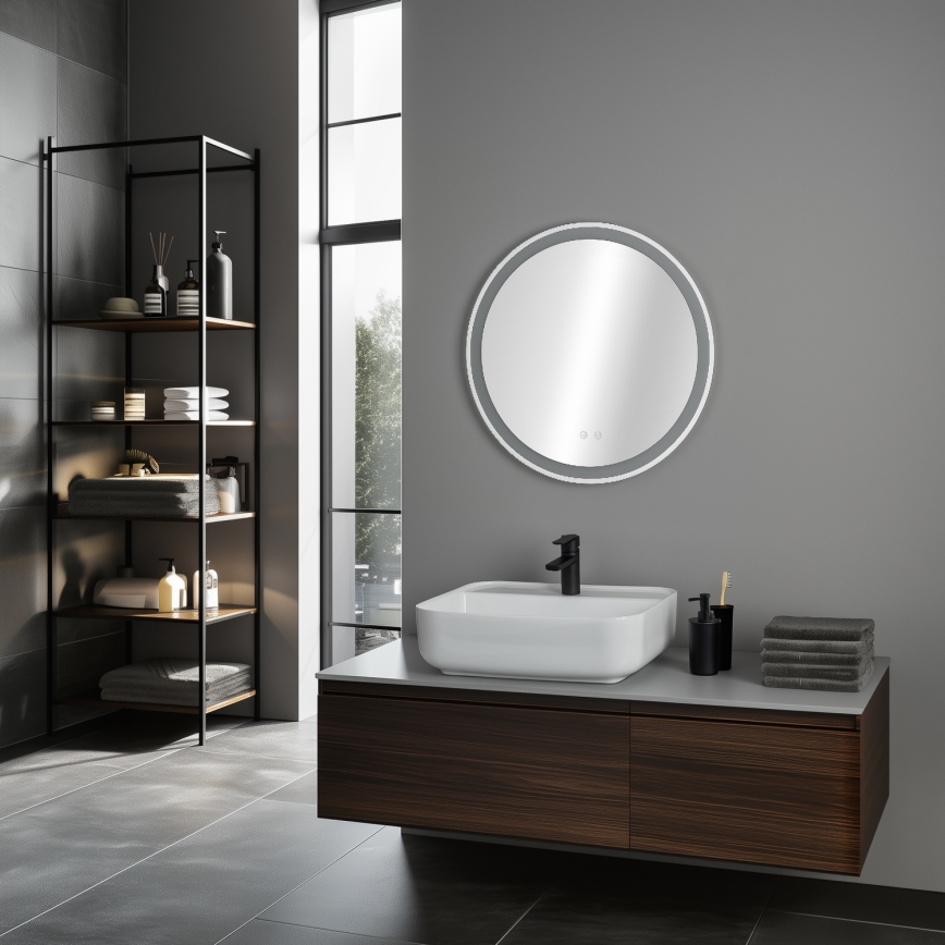 Brilagi - Espelho aquecido LED para casa de banho AVA ECO LED/11,5W/230V Ø 60 cm IP44 CRI 90 dimerizável + CCT