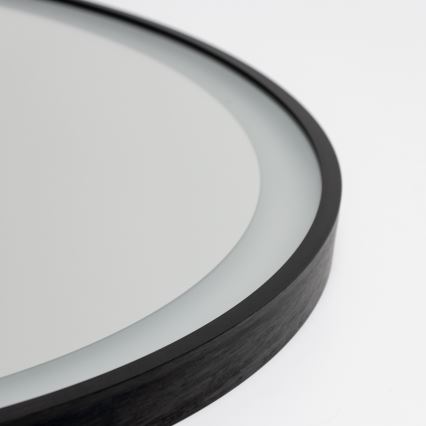Brilagi - Espelho de casa de banho LED aquecido ALU PRO, regulável, com retroiluminação, LED/18W/230V, Ø 60 cm, 3000/4000/6500K, IP44, preto, IRC 90
