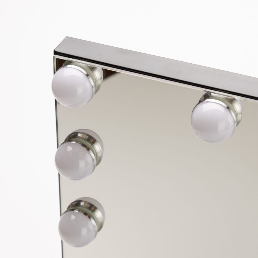 BRILAGI - LED Espelho de maquilhagem com dimmer HOLLYWOOD LED/15W/230V CCT + USB preto