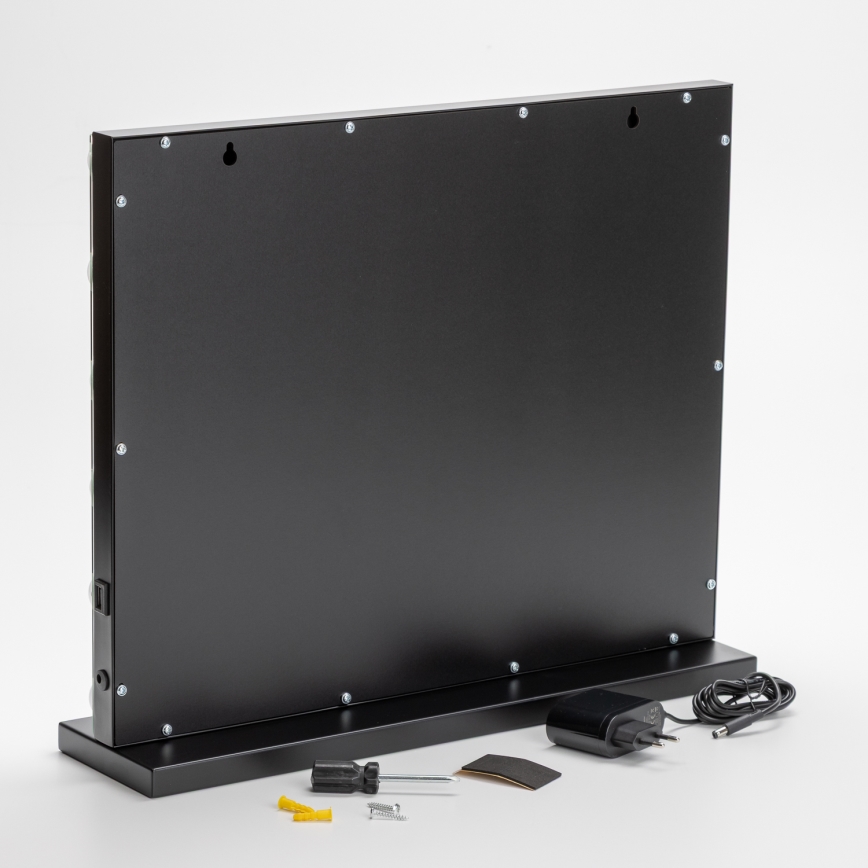BRILAGI - LED Espelho de maquilhagem com dimmer HOLLYWOOD LED/15W/230V CCT + USB preto