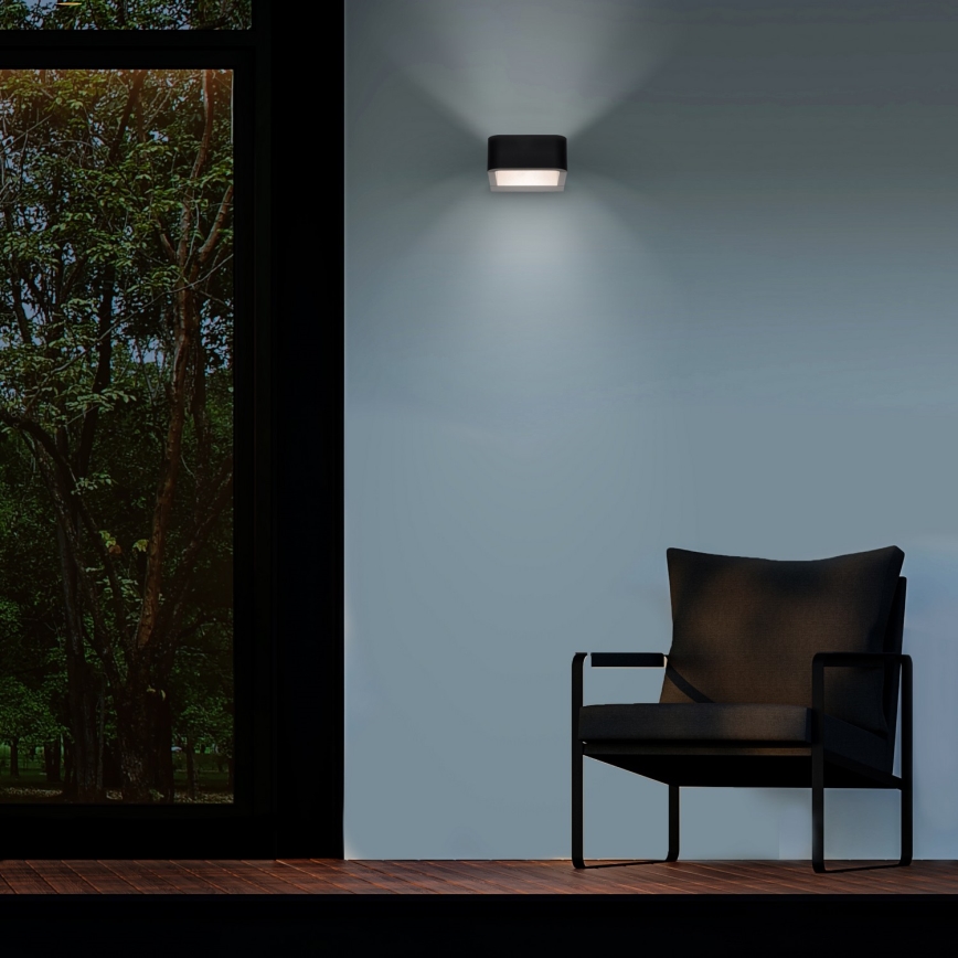 Brilagi - Luminária de parede LED exterior BARI LED/7W/230V 3000/4000/6000K preta IP54