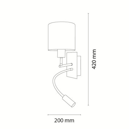 Brilagi - LED Lâmpada de Parede Infantil Flexível BOBO 1xE27/25W/230V + LED/3W preto/branco/estampa de unicórnios