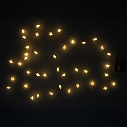 Brilagi - LED  guirlanda 40xLED/3xAA 1,8m branco quente estrelas