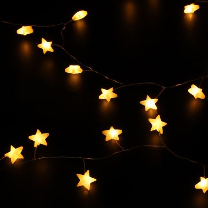 Brilagi - LED  guirlanda 40xLED/3xAA 1,8m branco quente estrelas