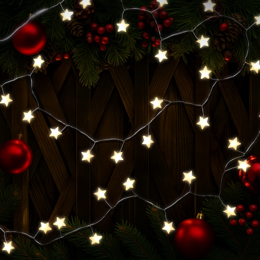 Brilagi - LED  guirlanda 40xLED/3xAA 1,8m branco quente estrelas