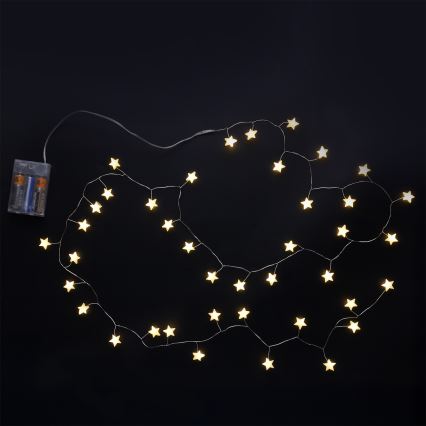 Brilagi - LED  guirlanda 40xLED/3xAA 1,8m branco quente estrelas