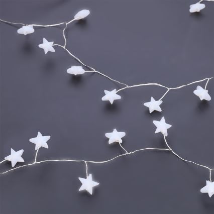 Brilagi - LED Guirlanda de Natal 40xLED/3xAA 1,8m branco quente estrelas