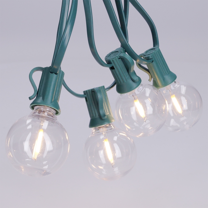 Brilagi - Guirlanda decorativa LED para exterior 25xE12/0,8W/230V 20m cabo verde IP44 branco quente