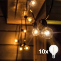 Brilagi - LED Guirlanda decorativa para exterior GIRLANDA 10xE12/0,6W/230V 8m preta IP44 branco quente