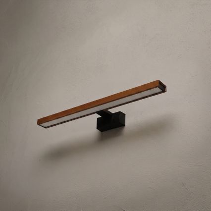 Brilagi - Iluminação LED 3 em 1 para espelho WOODY MIRROR LED/12W/230V 60 cm IP44 preto/cerejeira