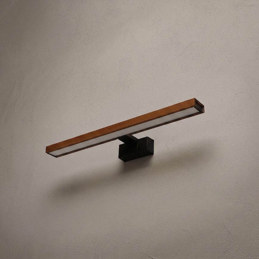 Brilagi - Iluminação LED 3 em 1 para espelho WOODY MIRROR LED/12W/230V 60 cm IP44 preto/cerejeira