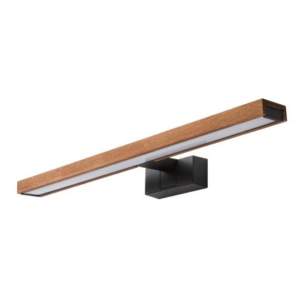 Brilagi - Iluminação LED 3 em 1 para espelho WOODY MIRROR LED/12W/230V 60 cm IP44 preto/cerejeira