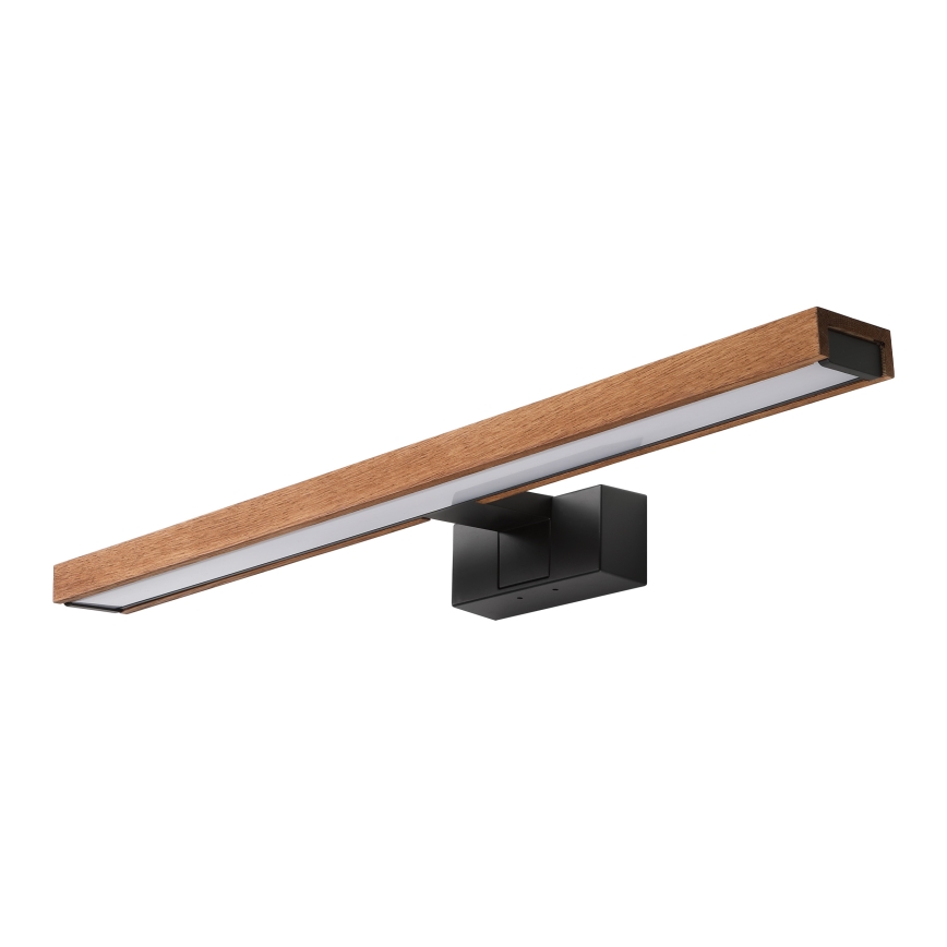 Brilagi - Iluminação LED 3 em 1 para espelho WOODY MIRROR LED/12W/230V 60 cm IP44 preto/cerejeira