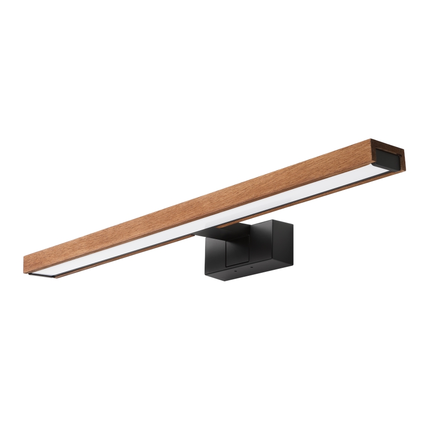 Brilagi - Iluminação LED 3 em 1 para espelho WOODY MIRROR LED/12W/230V 60 cm IP44 preto/cerejeira