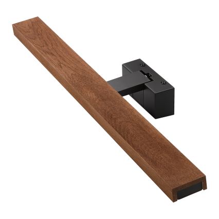 Brilagi - Iluminação LED 3 em 1 para espelho WOODY MIRROR LED/12W/230V 60 cm IP44 preto/cerejeira