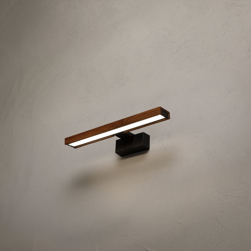 Brilagi - Iluminação LED 3 em 1 para espelho de casa de banho WOODY MIRROR LED/8W/230V 40 cm IP44 preto/carvalho