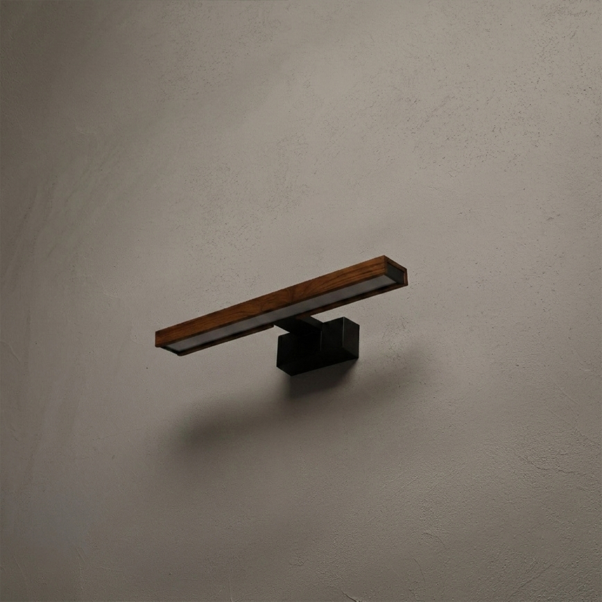 Brilagi - Iluminação LED 3 em 1 para espelho de casa de banho WOODY MIRROR LED/8W/230V 40 cm IP44 preto/carvalho