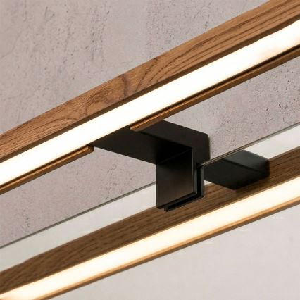 Brilagi - Iluminação LED 3 em 1 para espelho de casa de banho WOODY MIRROR LED/8W/230V 40 cm IP44 preto/carvalho